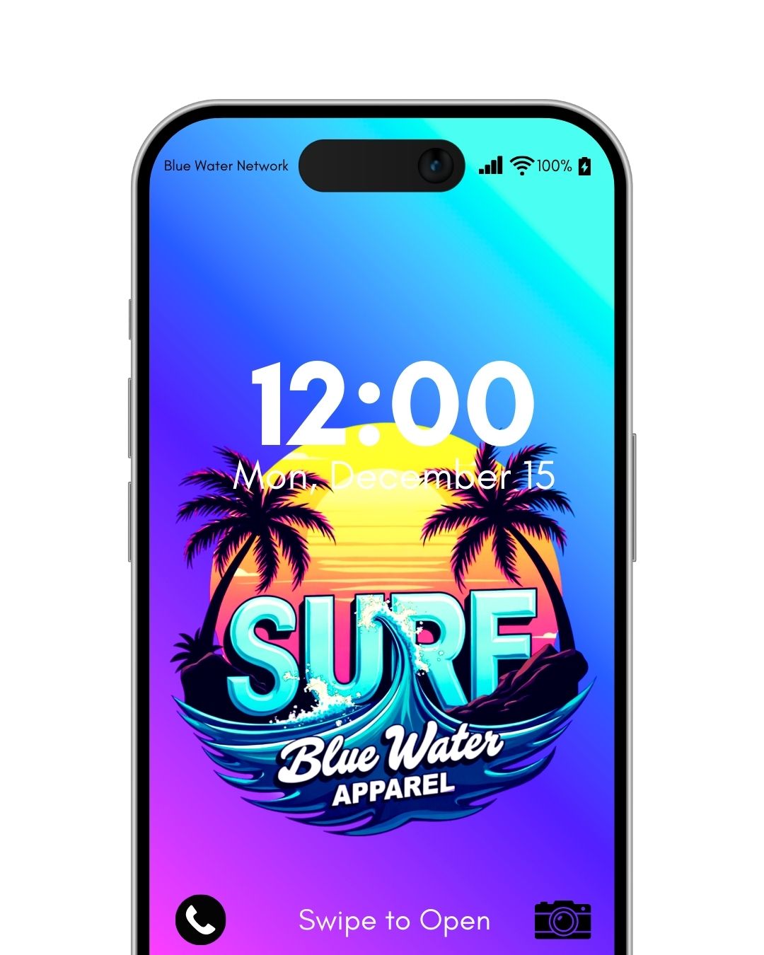 Retro Surf purple blue android wallpaper by blue water apparel