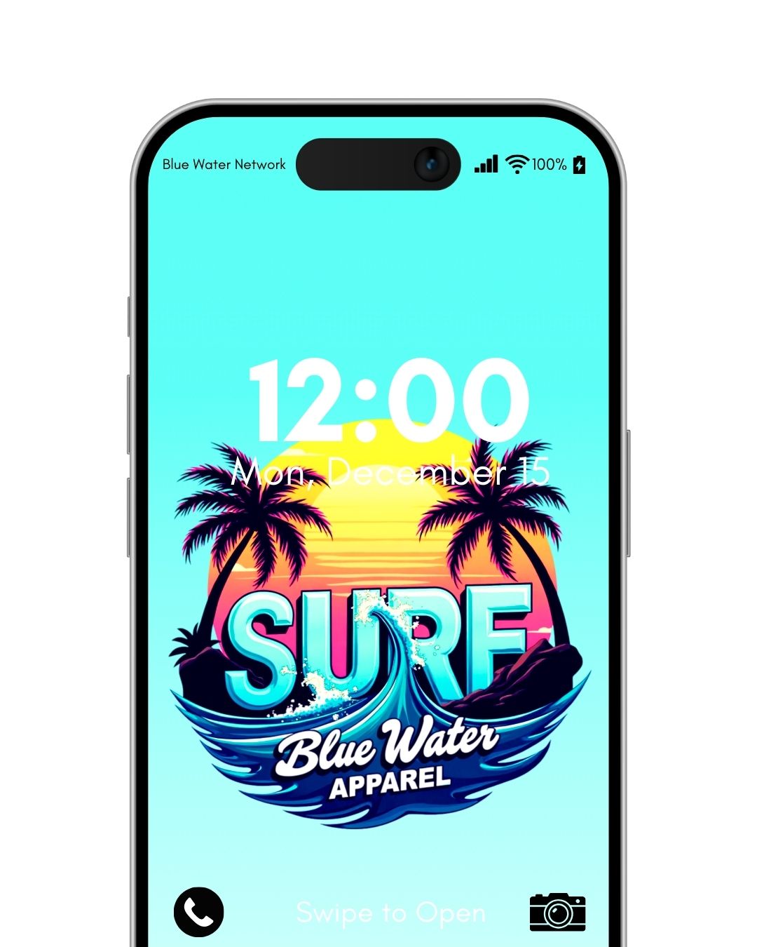 Retro Surf teal android wallpaper by blue water apparel