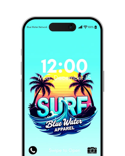 Retro Surf teal android wallpaper by blue water apparel