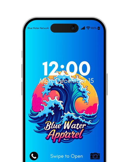 Retro Surf blue android wallpaper by blue water apparel