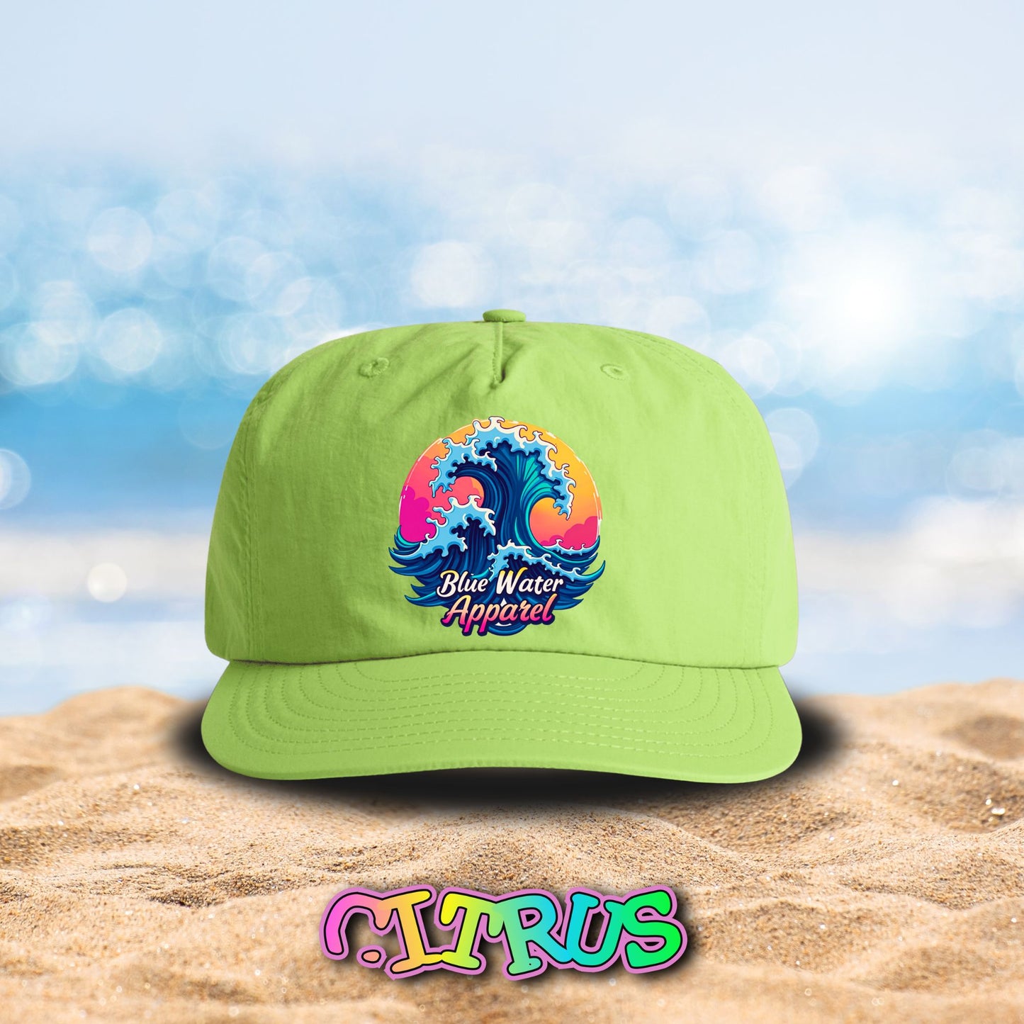 Retro Graphic Surf Cap - Retro Wave by Blue Water Apparel