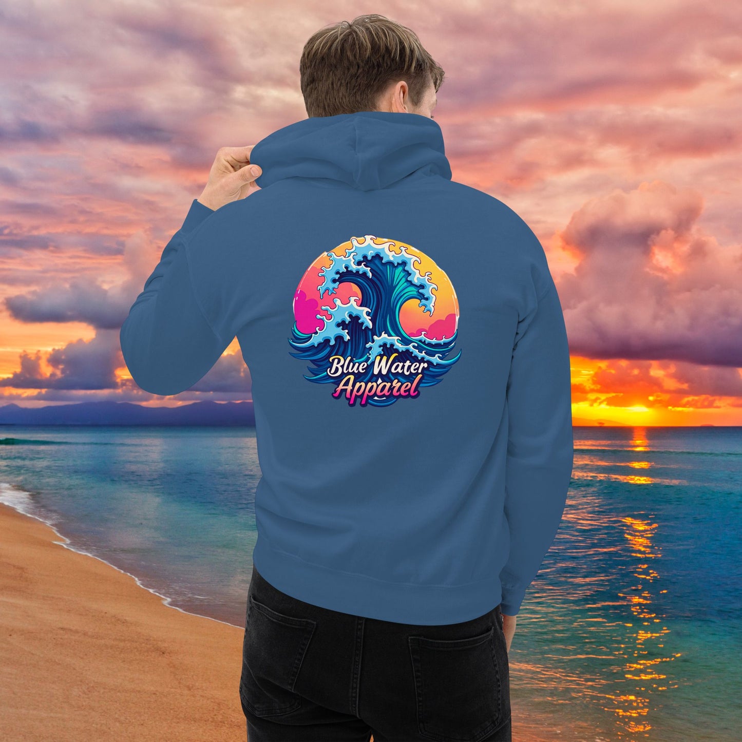 Retro Graphic Hoodie - Retro Wave by Blue Water Apparel