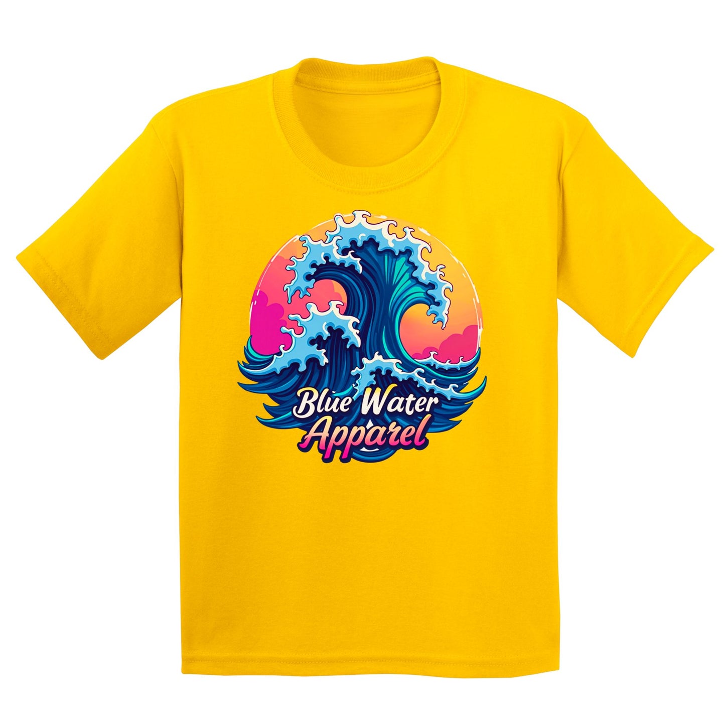 flat lay daisy retro wave kids tee by blue water apparel
