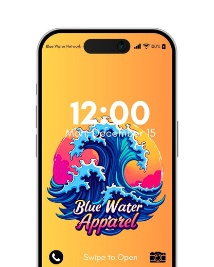 Retro Surf orange android wallpaper by blue water apparel
