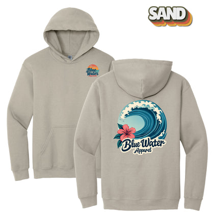 Vintage Graphic Hoodie - Hibiscus Wave by Blue Water Apparel