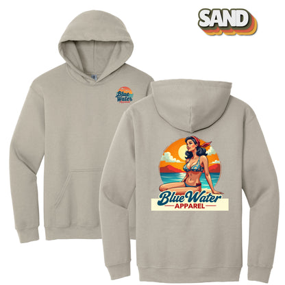 Vintage Graphic Hoodie - Vintage Pin-Up by Blue Water Apparel