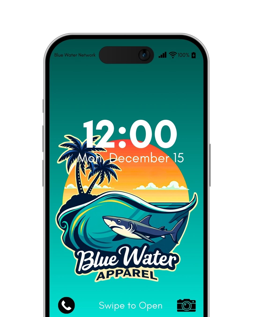 shark wave blue green android wallpaper by blue water apparel