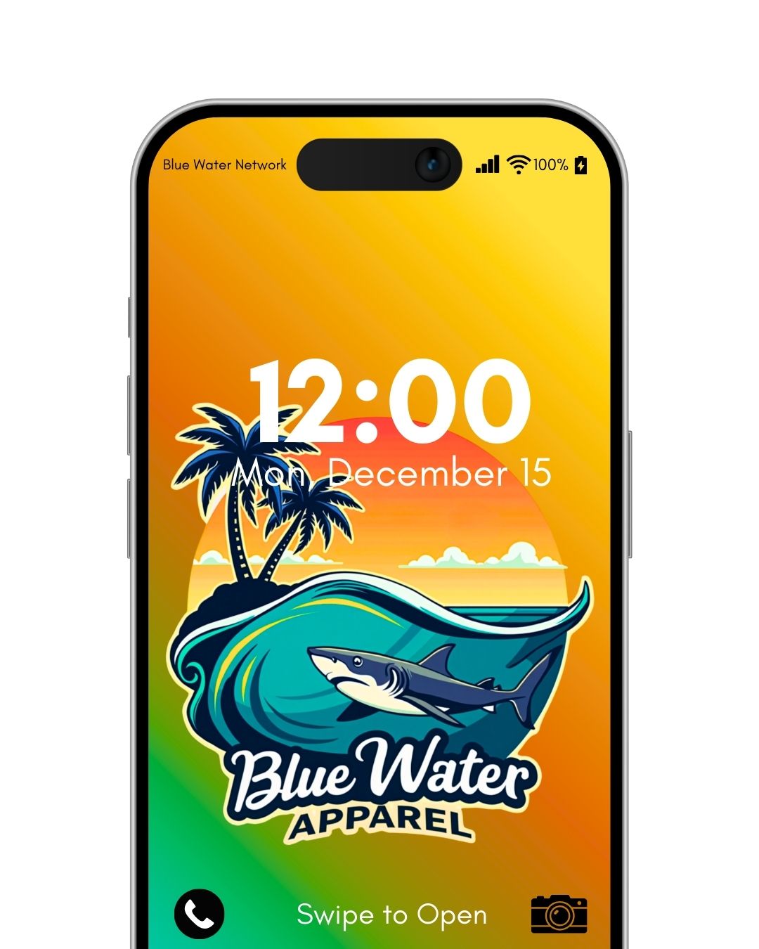 shark wave orange android wallpaper by blue water apparel