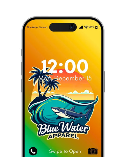 shark wave orange android wallpaper by blue water apparel