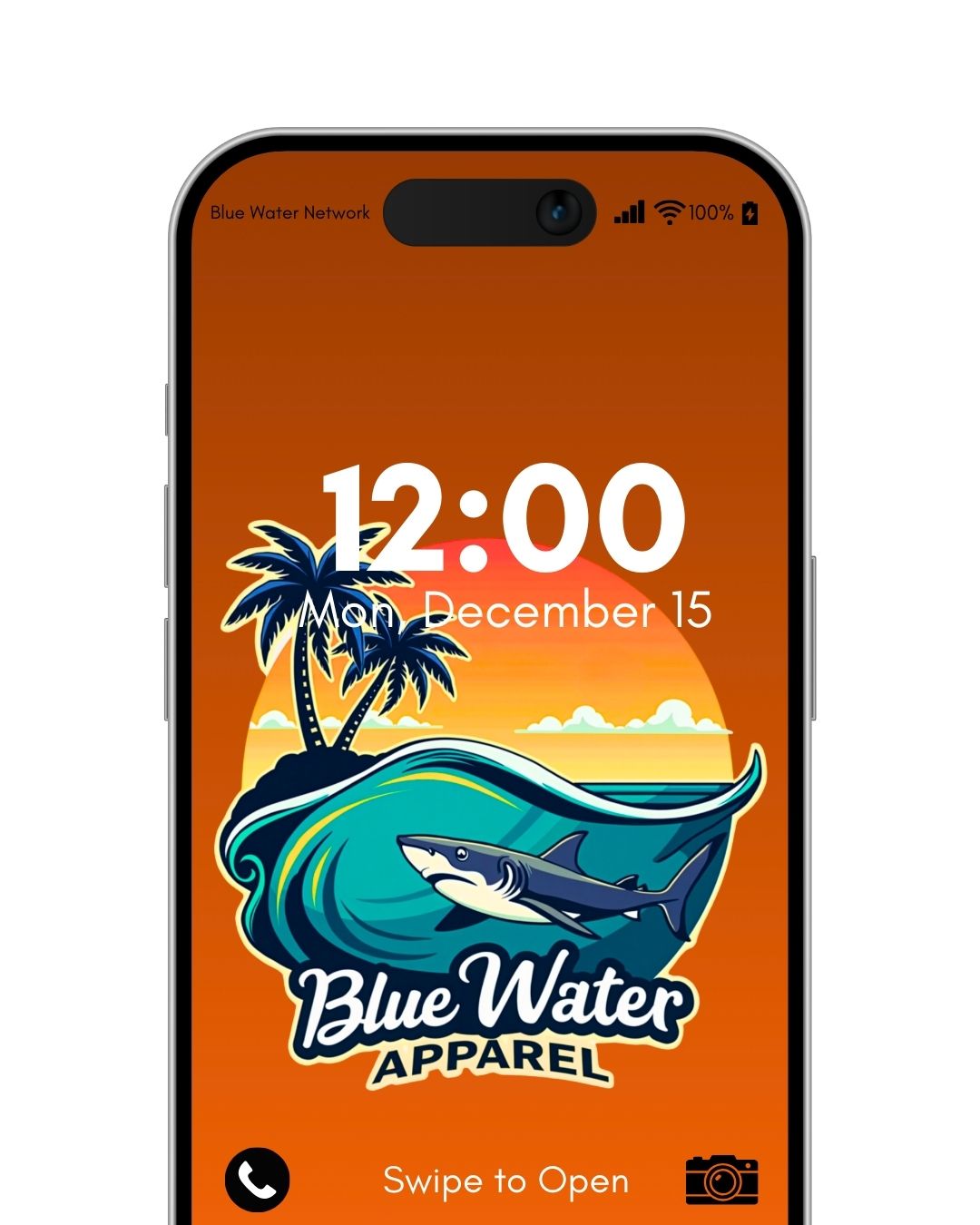 shark wave burnt orange android wallpaper by blue water apparel