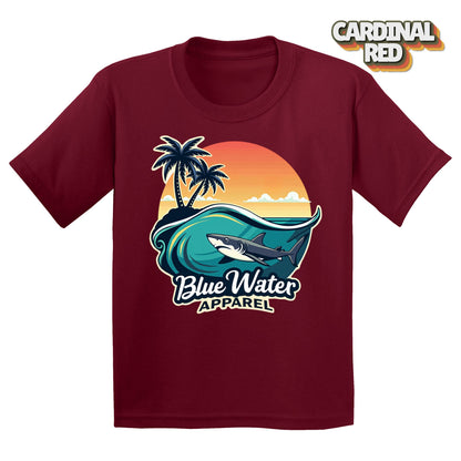 Vintage Graphic Kid's Tee - Shark Wave by Blue Water Apparel