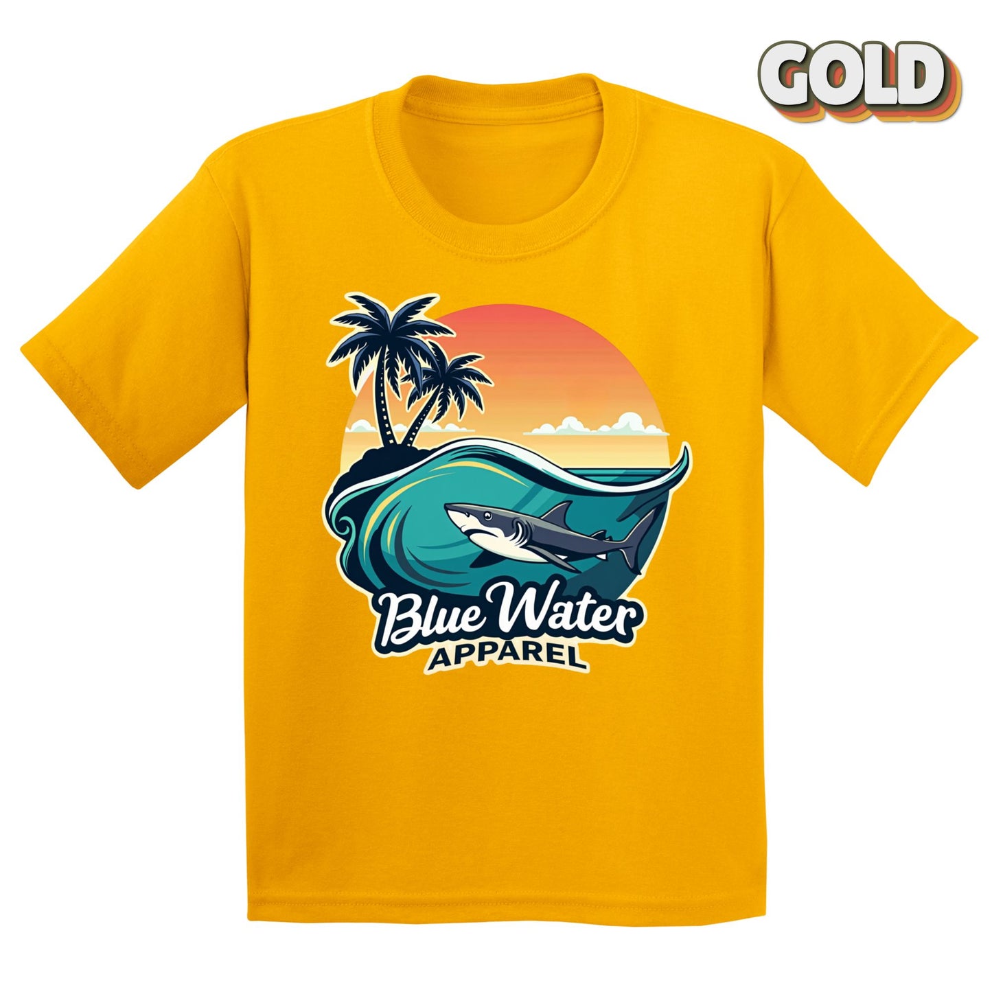 Vintage Graphic Kid's Tee - Shark Wave by Blue Water Apparel
