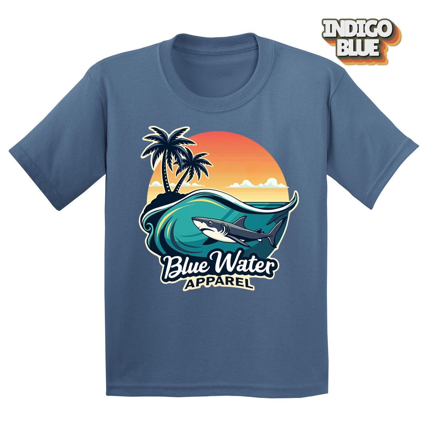 Vintage Graphic Kid's Tee - Shark Wave by Blue Water Apparel