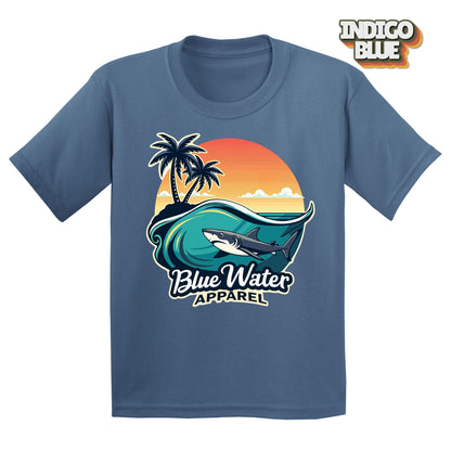 Vintage Graphic Kid's Tee - Shark Wave by Blue Water Apparel