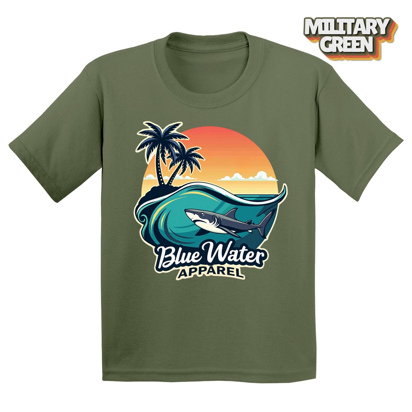 Vintage Graphic Kid's Tee - Shark Wave by Blue Water Apparel