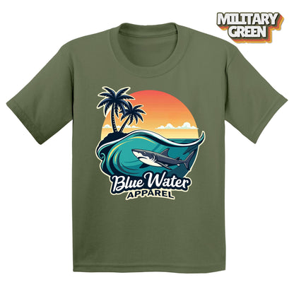Vintage Graphic Kid's Tee - Shark Wave by Blue Water Apparel