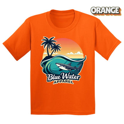 Vintage Graphic Kid's Tee - Shark Wave by Blue Water Apparel
