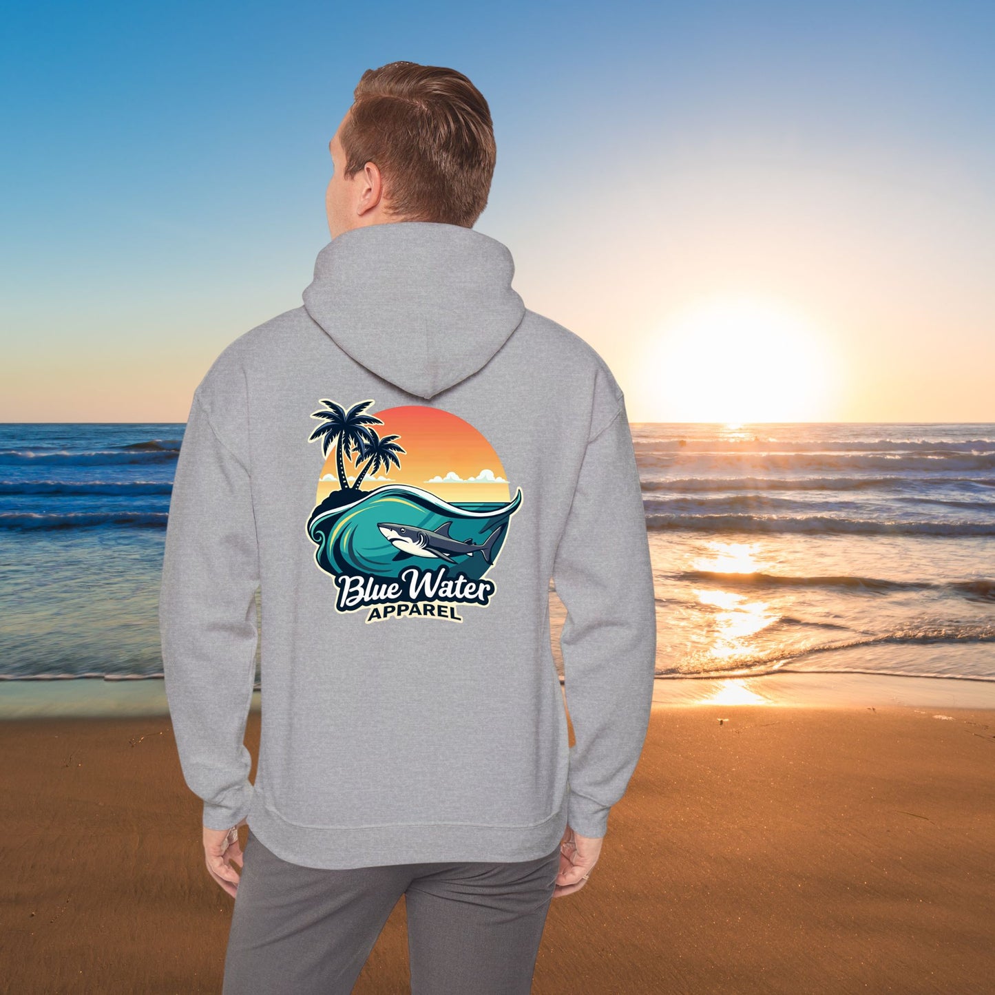 Vintage Graphic Hoodie - Shark Wave by Blue Water Apparel