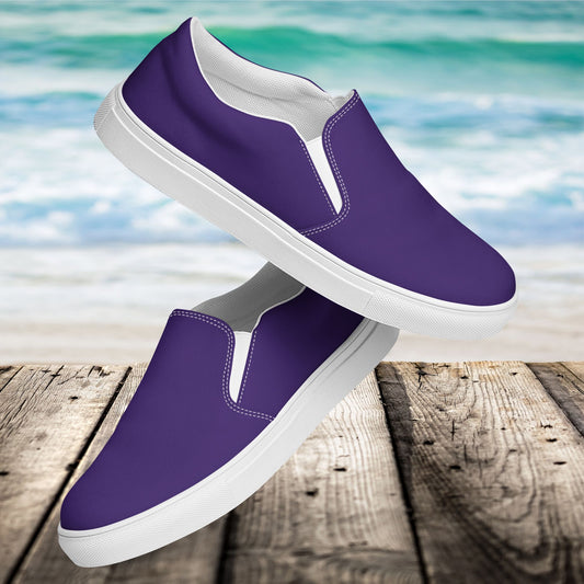 Team Purple Men’s Slip-On Canvas Shoes to Match Our Retro Collection T-Shirts!