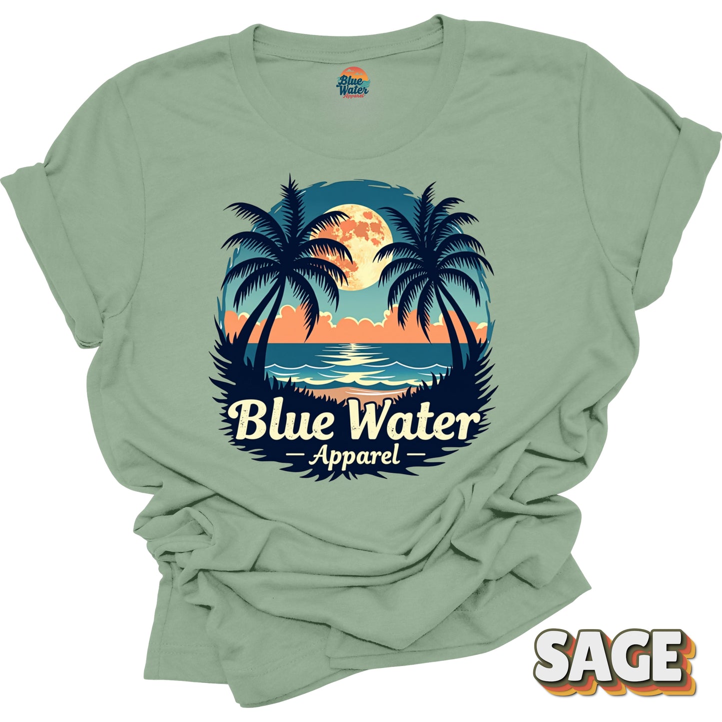 Vintage Graphic Tee - Tropical Moon by Blue Water Apparel
