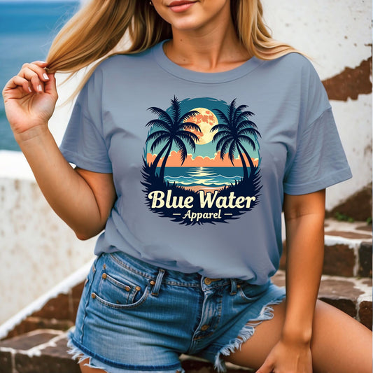 Vintage Graphic Tee - Tropical Moon by Blue Water Apparel