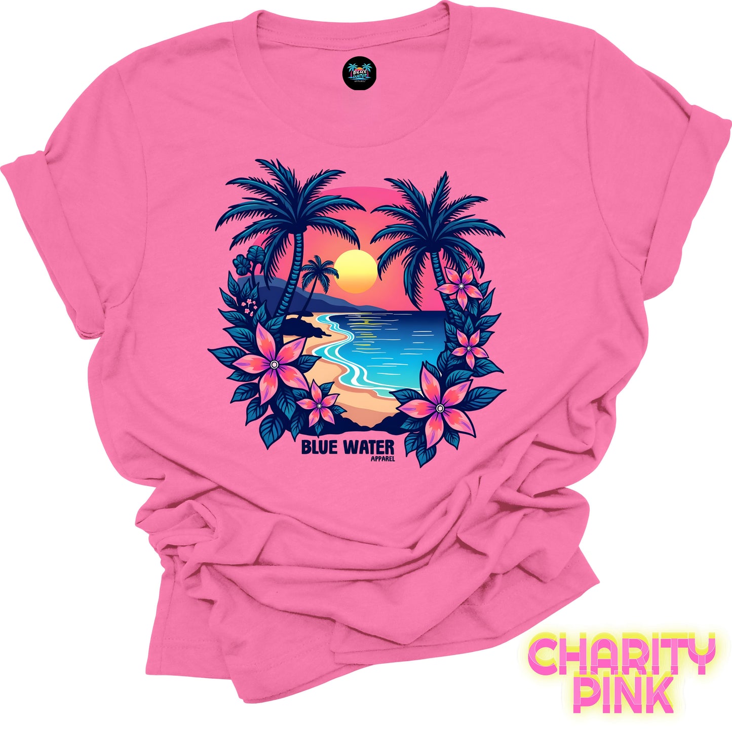 Retro Graphic Tee - Tropical Sunset by Blue Water Apparel