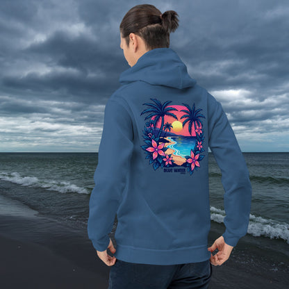 Retro Graphic Hoodie - Tropical Sunset by Blue Water Apparel
