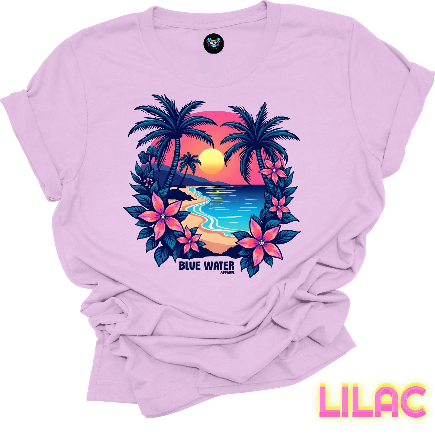 Retro Graphic Tee - Tropical Sunset by Blue Water Apparel