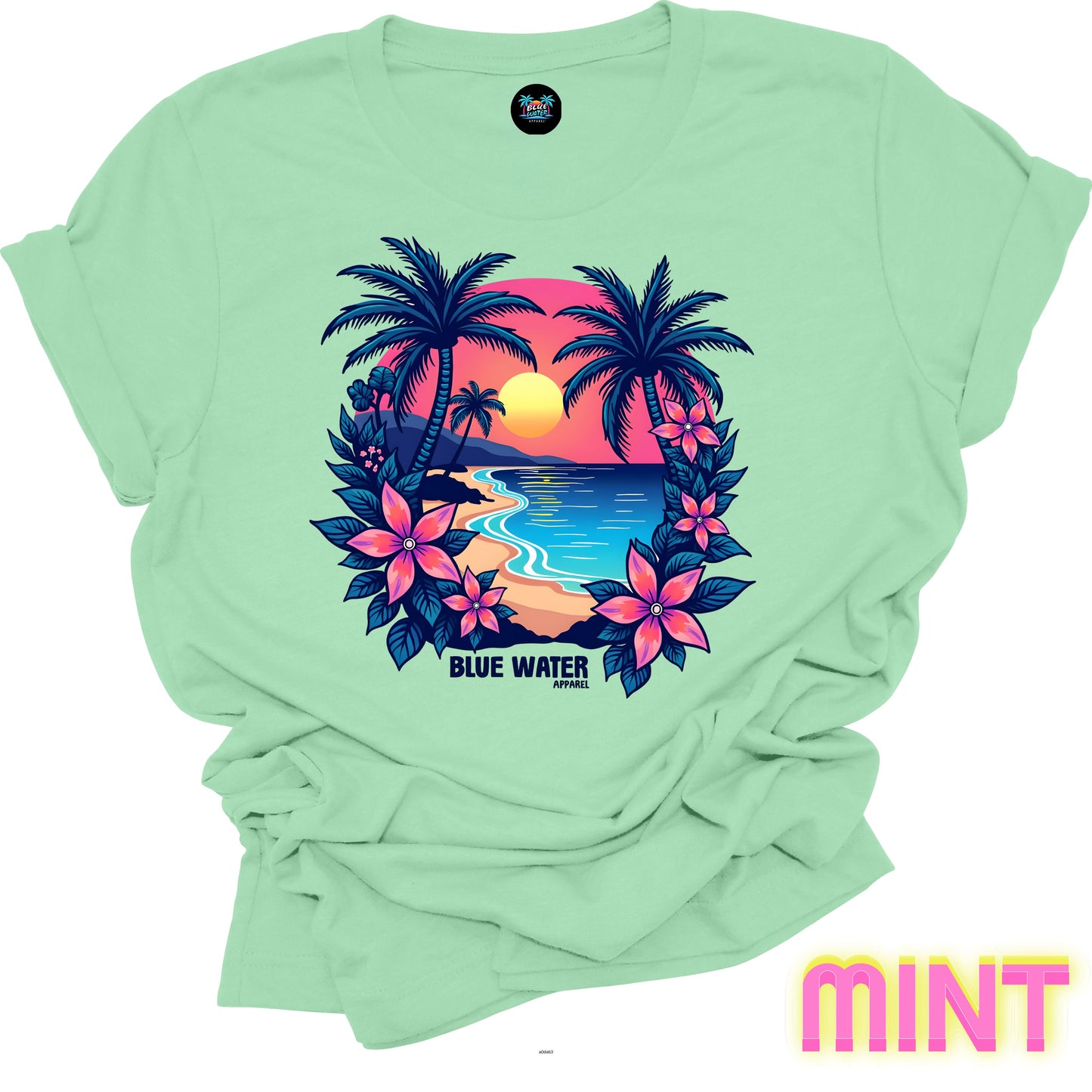 Retro Graphic Tee - Tropical Sunset by Blue Water Apparel