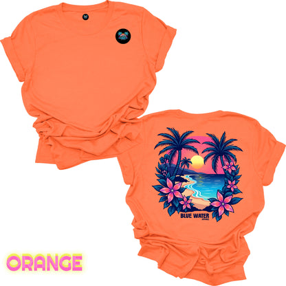 Retro Graphic Tee - Tropical Sunset by Blue Water Apparel