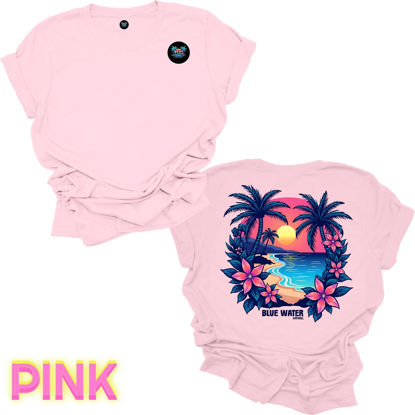 Retro Graphic Tee - Tropical Sunset by Blue Water Apparel