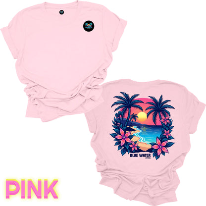Retro Graphic Tee - Tropical Sunset by Blue Water Apparel