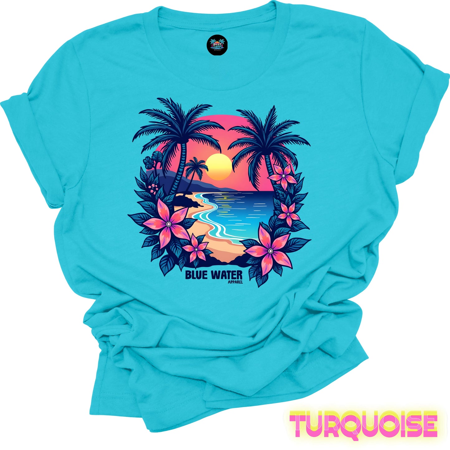 Retro Graphic Tee - Tropical Sunset by Blue Water Apparel