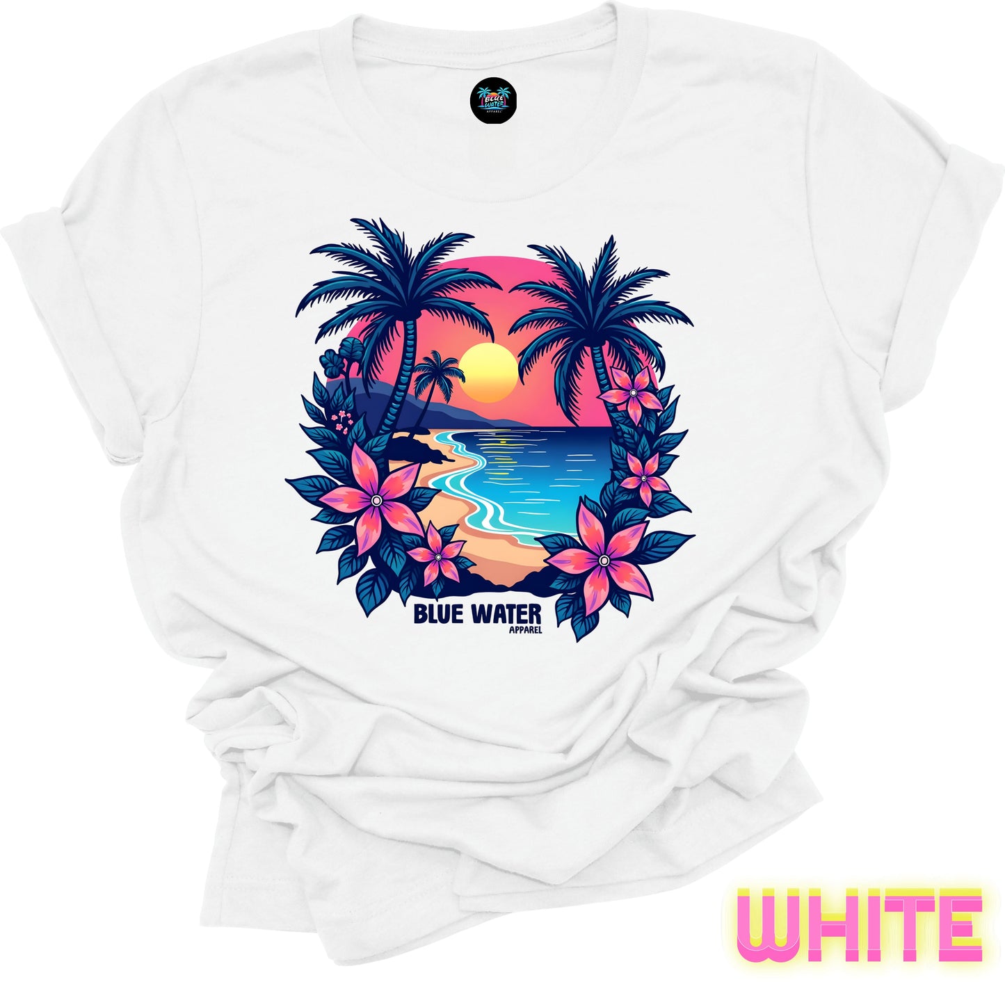 Retro Graphic Tee - Tropical Sunset by Blue Water Apparel