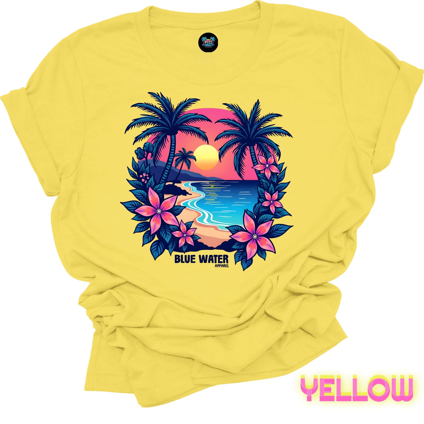 Retro Graphic Tee - Tropical Sunset by Blue Water Apparel