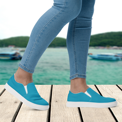 Turquoise Women’s Slip-On Canvas Shoes to Match Retro & Hibiscus Wave Collections T-Shirts!