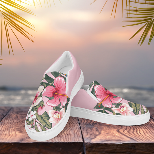 Tropical Bloom Women's Slip-On Canvas Shoes by Blue Water Apparel