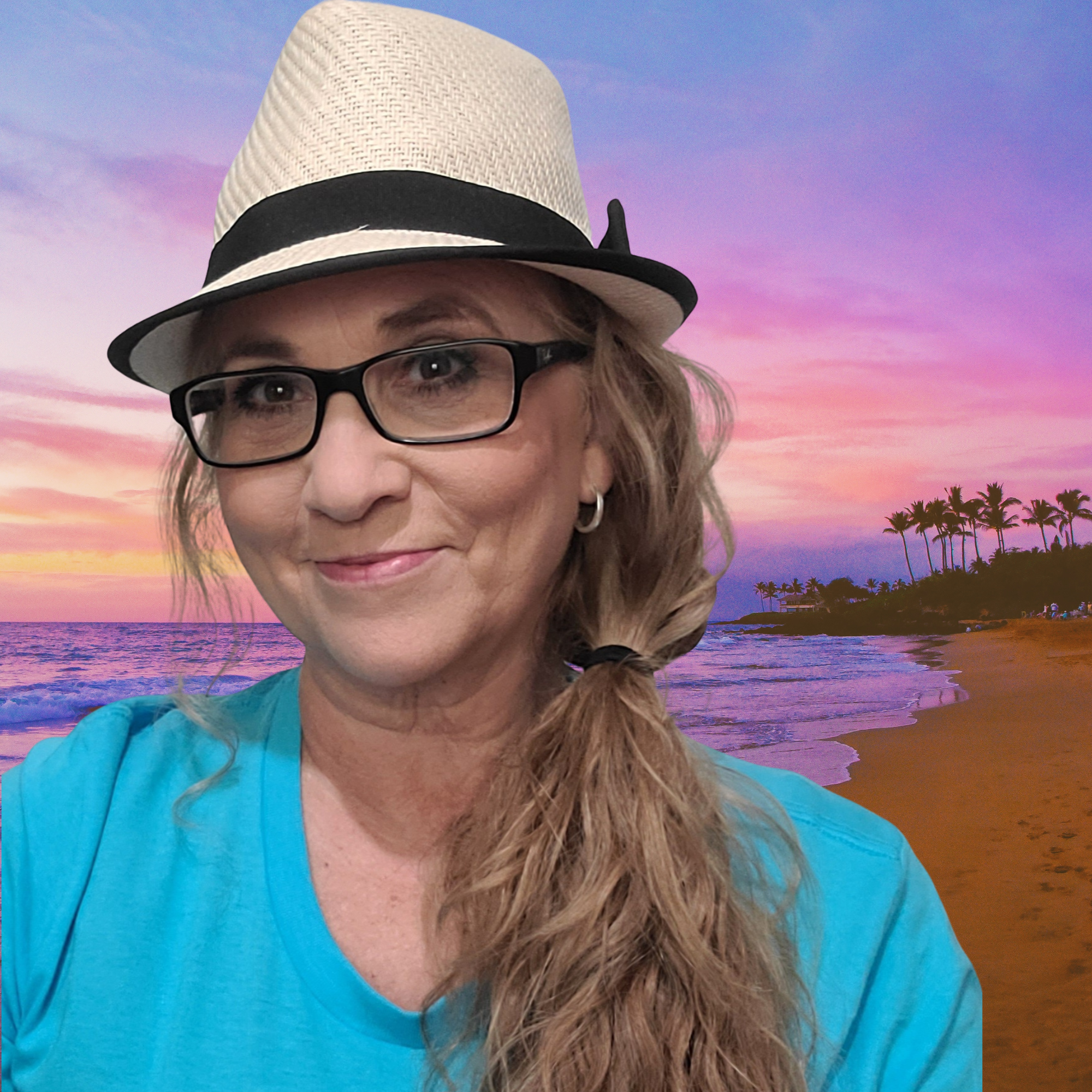 Anne, owner of Blue Water Apparel on beach.