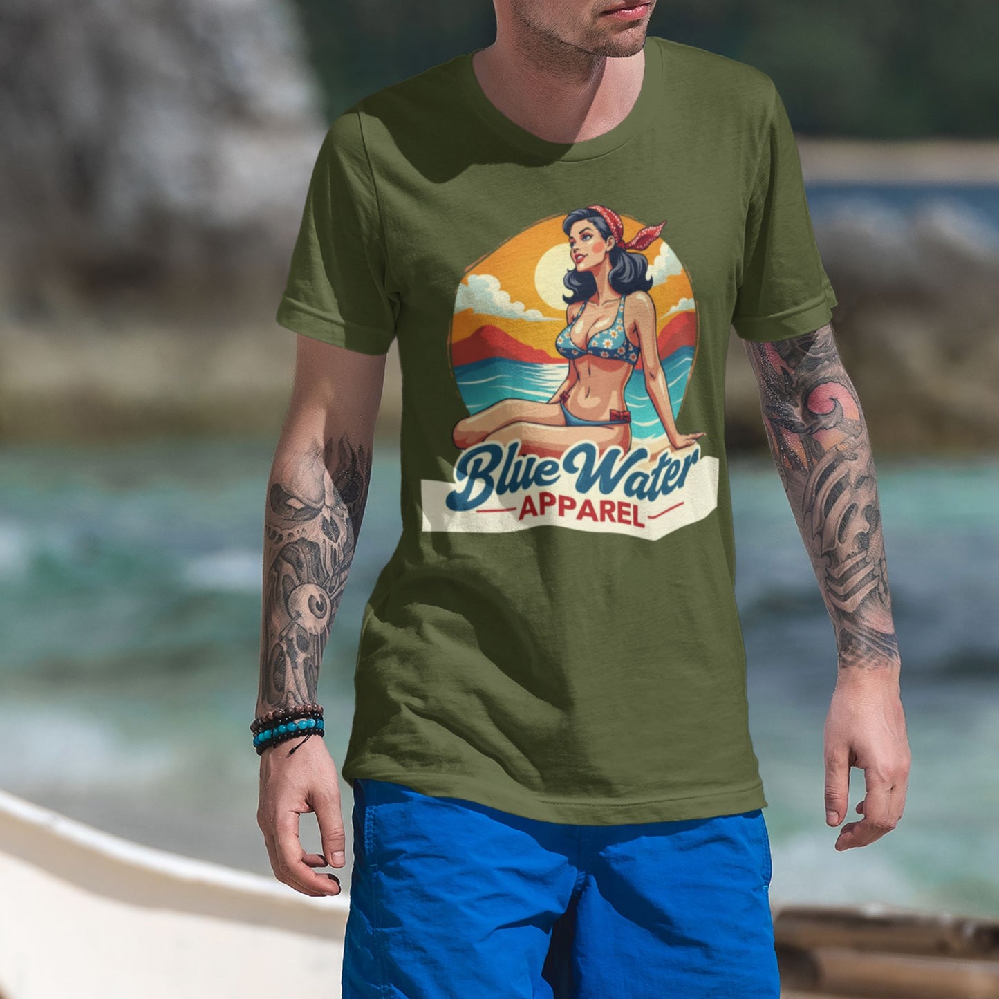 Vintage Graphic Tee - Vintage Pin-Up by Blue Water Apparel