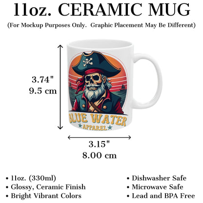 Vintage Pirate 11oz Ceramic Mug by Blue Water Apparel