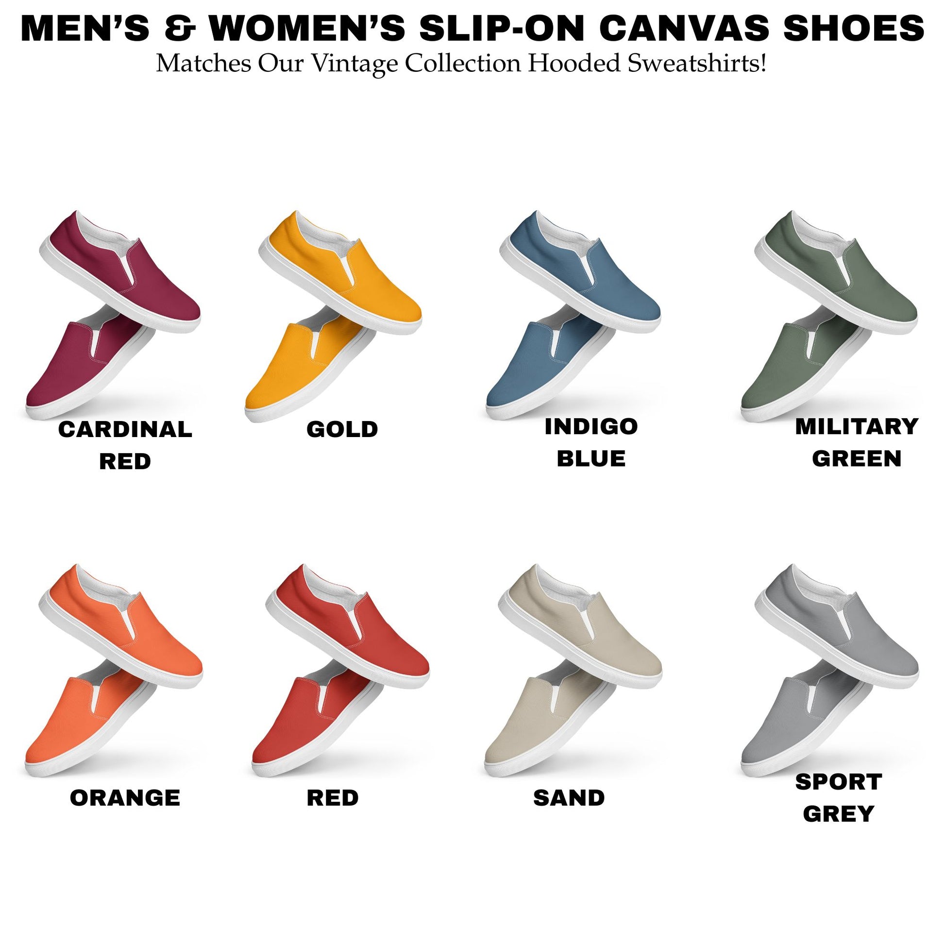 matching slip on canvas shoes for vintage collection by blue water apparel