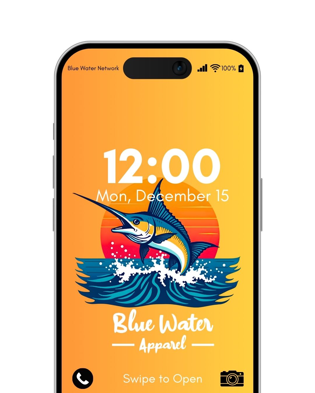 vintage marlin orange yellow mockup by blue water apparel