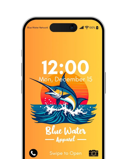 vintage marlin orange yellow mockup by blue water apparel