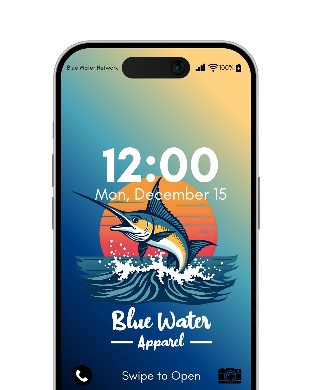 vintage marlin blue yellow mockup by blue water apparel