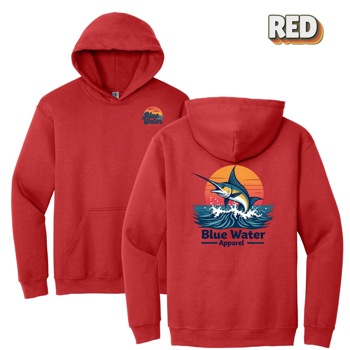 Vintage Graphic Hoodie - Vintage Marlin by Blue Water Apparel