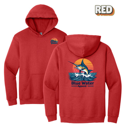 Vintage Graphic Hoodie - Vintage Marlin by Blue Water Apparel