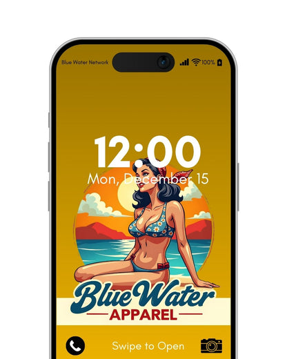 vintage pin-up mustard yellow mockup by blue water apparel