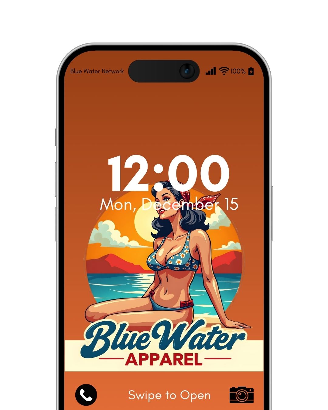 vintage pin-up orange mockup by blue water apparel