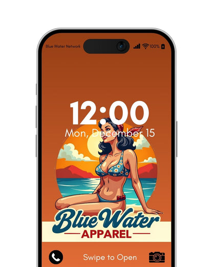 vintage pin-up orange mockup by blue water apparel