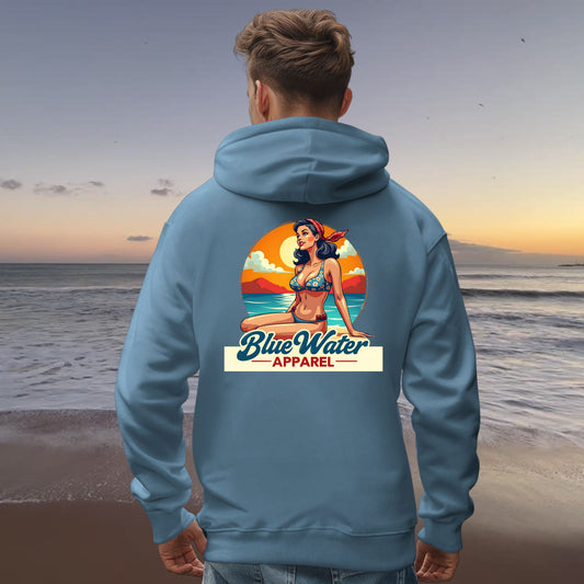 Vintage Graphic Hoodie - Vintage Pin-Up by Blue Water Apparel